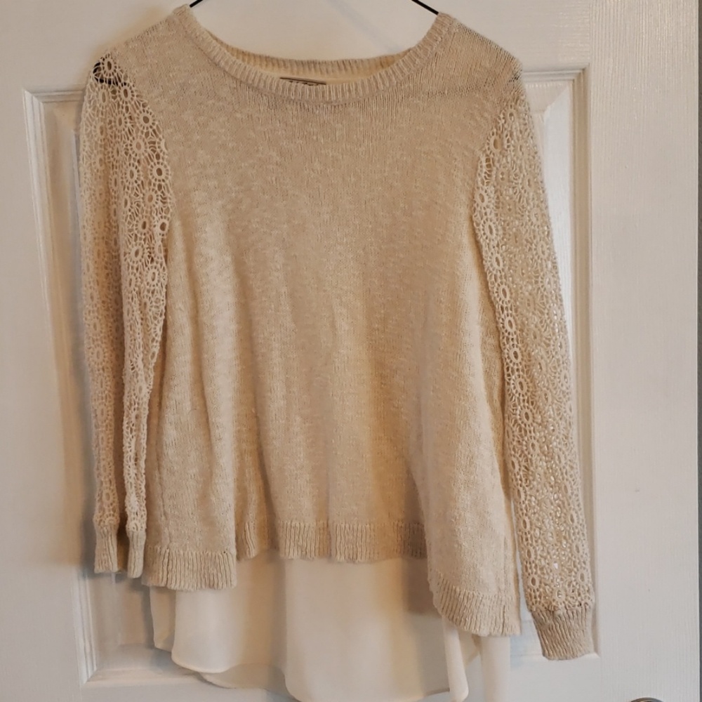 White lace lucky brand shirt